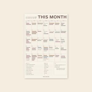 The Dailee Monthly Fridge Calendar Vertical Undated Stick Backing NEW In Box